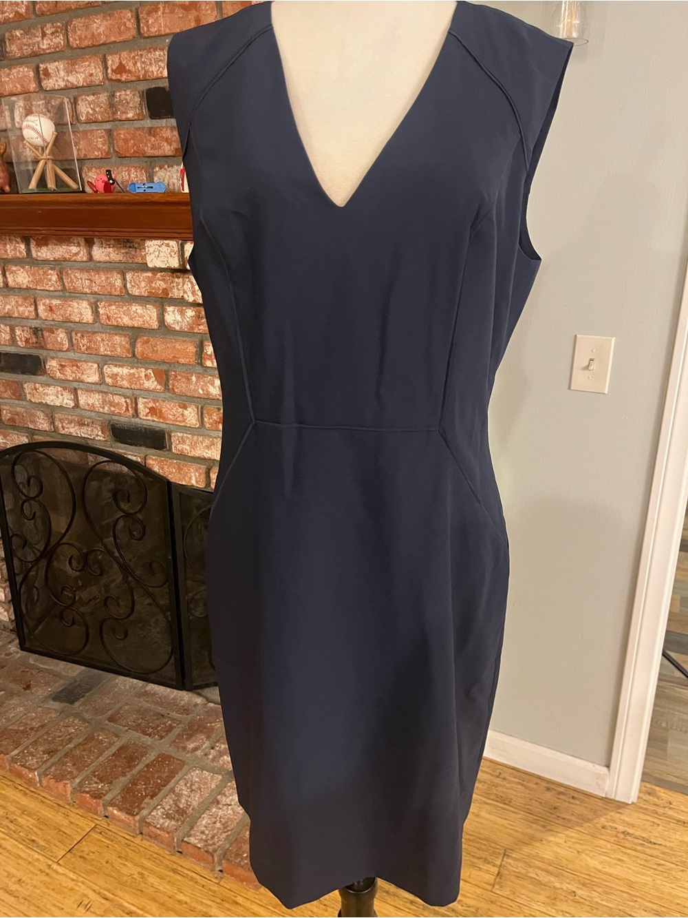 Rebecca Taylor Navy V-Neck Sheath Dress - Picture 2 of 5